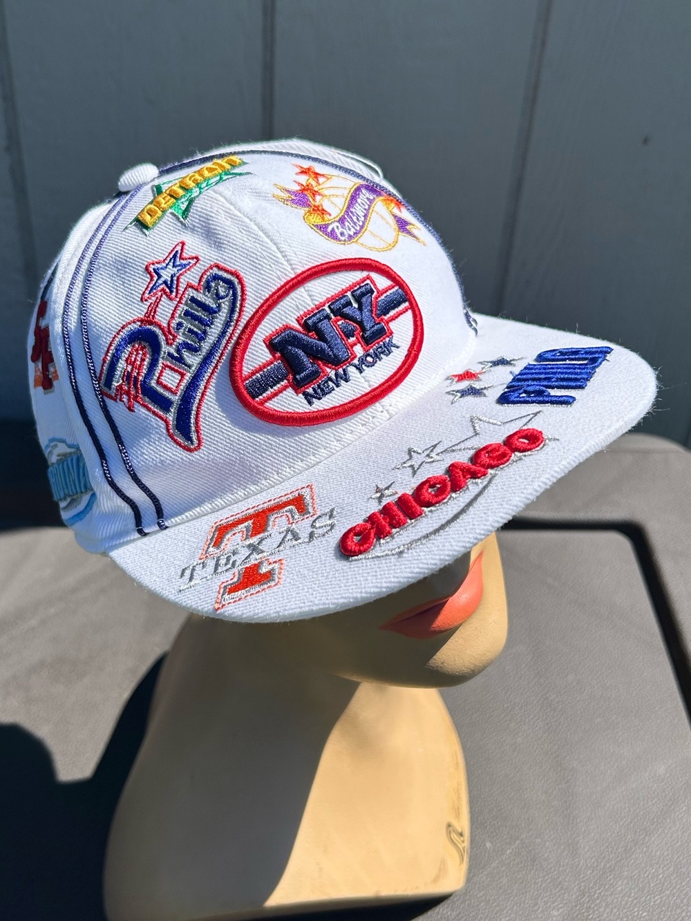 KB Ethos New York NY Embroidered Patch Baseball Cap White Hat